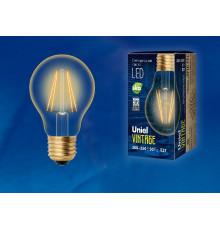 Лампа светодиодная филаментная (UL-00002355) Uniel E27 6W 2250K прозрачная LED-A60-6W/GOLDEN/E27 GLV21GO