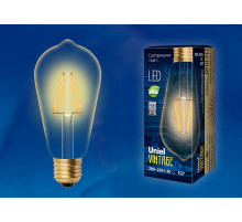 Лампа светодиодная филаментная (UL-00002360) Uniel E27 5W 2250K прозрачная LED-ST64-5W/GOLDEN/E27 GLV22GO