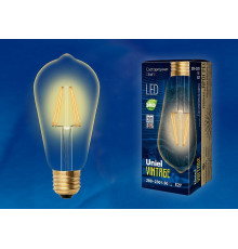 Лампа светодиодная филаментная (UL-00002360) Uniel E27 5W 2250K прозрачная LED-ST64-5W/GOLDEN/E27 GLV22GO