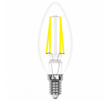 Лампа светодиодная филаментная Uniel E14 5W 3000K прозрачная LED-C35-5W/WW/E14/CL/MB GLM10TR UL-00002367