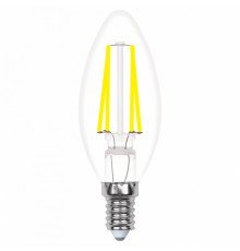 Лампа светодиодная филаментная Uniel E14 5W 3000K прозрачная LED-C35-5W/WW/E14/CL/MB GLM10TR UL-00002367