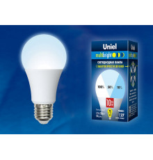 Лампа светодиодная (UL-00002372) Uniel E27 10W 4000K матовая LED-A60-10W/NW/E27/FR/MB PLM11WH