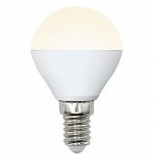 Лампа светодиодная (UL-00002375) Uniel E14 6W 3000K матовая LED-G45-6W/WW/E14/FR/MB PLM11WH