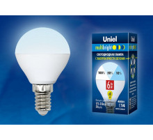 Лампа светодиодная (UL-00002376) Uniel E14 6W 4000K матовая LED-G45-6W/NW/E14/FR/MB PLM11WH