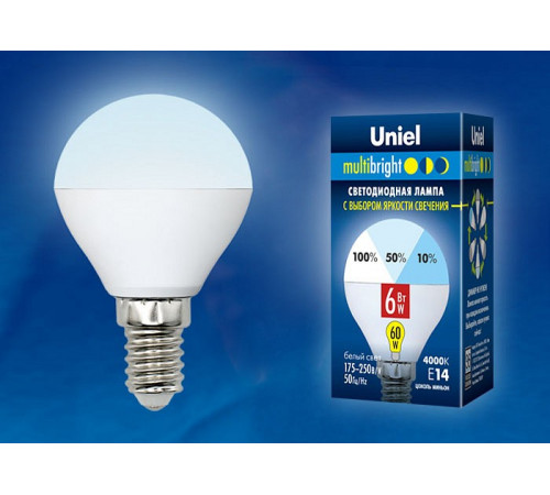 Лампа светодиодная (UL-00002376) Uniel E14 6W 4000K матовая LED-G45-6W/NW/E14/FR/MB PLM11WH Лампа светодиодная (UL-00002376) Uniel E14 6W 4000K матовая LED-G45-6W/NW/E14/FR/MB PLM11WH