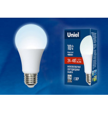 Лампа светодиодная Uniel LED-A60-10W/NW/E27/FR/24-48V PLO55WH UL-00002382