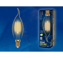 Лампа светодиодная филаментная (UL-00002397) Uniel E14 5W 2250K прозрачная LED-CW35-5W/GOLDEN/E14 GLV21GO
