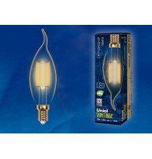 Лампа светодиодная филаментная (UL-00002397) Uniel E14 5W 2250K прозрачная LED-CW35-5W/GOLDEN/E14 GLV21GO