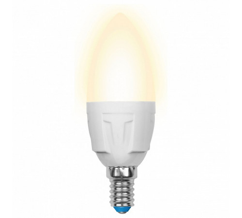 Лампа светодиодная (UL-00002413) Uniel E14 7W 3000K матовая LED-C37 7W/WW/E14/FR PLP01WH Лампа светодиодная (UL-00002413) Uniel E14 7W 3000K матовая LED-C37 7W/WW/E14/FR PLP01WH