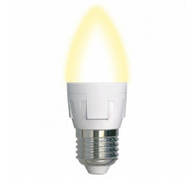 Лампа светодиодная (UL-00002414) Uniel E27 7W 3000K матовая LED-C37 7W/WW/E27/FR PLP01WH