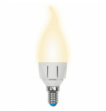 Лампа светодиодная (UL-00002416) Uniel E14 7W 3000K матовая LED-CW37 7W/WW/E14/FR PLP01WH