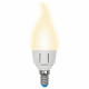 Лампа светодиодная (UL-00002416) Uniel E14 7W 3000K матовая LED-CW37 7W/WW/E14/FR PLP01WH