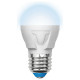 Лампа светодиодная (UL-00002418) Uniel E27 7W 4000K матовая LED-G45 7W/NW/E27/FR PLP01WH