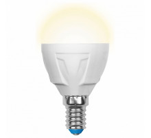 Лампа светодиодная (UL-00002419) Uniel E14 7W 3000K матовая LED-G45 7W/WW/E14/FR PLP01WH