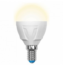 Лампа светодиодная (UL-00002419) Uniel E14 7W 3000K матовая LED-G45 7W/WW/E14/FR PLP01WH