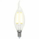 Лампа светодиодная филаментная (UL-00002863) Uniel E14 5W 3000K LED-CW35-5W/WW/E14/CL/DIM GLA01TR