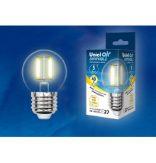 Лампа светодиодная филаментная (UL-00002868) Uniel E27 5W 3000K LED-G45-5W/WW/E27/CL/DIM GLA01TR