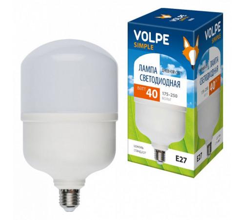 Лампа LED сверхмощная (UL-00002906) Volpe E27 40W (350W) 6500K LED-M80-40W/DW/E27/FR/S Лампа LED сверхмощная (UL-00002906) Volpe E27 40W (350W) 6500K LED-M80-40W/DW/E27/FR/S
