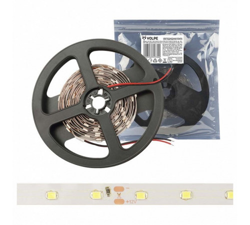 Светодиодная лента (UL-00002971) Uniel 5M теплый белый 6W 2835SMD 60LED/m ULS-2835-60LED/m-8mm-IP20-DC24V-6W/m-5M-WW