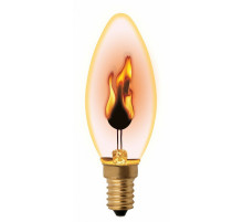 Лампа декоративная (UL-00002981) Uniel E14 3W золотистая IL-N-C35-3/RED-FLAME/E14/CL