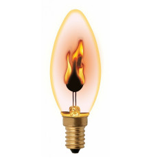 Лампа декоративная (UL-00002981) Uniel E14 3W золотистая IL-N-C35-3/RED-FLAME/E14/CL