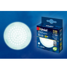 Лампа светодиодная (UL-00003721) Uniel GX53 10W 4000K матовая LED-GX53-10W/NW/GX53/FR PLZ01WH