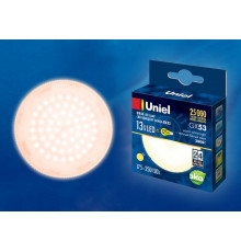 Лампа светодиодная (UL-00003724) Uniel GX53 13W 3000K матовая LED-GX53-13W/WW/GX53/FR PLZ01WH