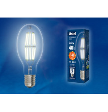 Лампа светодиодная филаментная (UL-00003763) Uniel E40 40W 6500K прозрачная LED-ED90-40W/DW/E40/CL GLP05TR