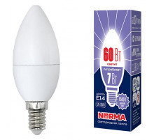 Лампа светодиодная (UL-00003794) Volpe E14 7W 6500K матовая LED-C37-7W/DW/E14/FR/NR