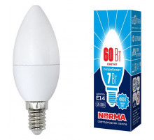 Лампа светодиодная (UL-00003795) Volpe E14 7W 4000K матовая LED-C37-7W/NW/E14/FR/NR