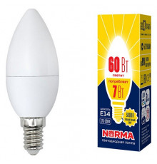 Лампа светодиодная (UL-00003796) Volpe E14 7W 3000K матовая LED-C37-7W/WW/E14/FR/NR