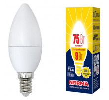 Лампа светодиодная (UL-00003804) Volpe E14 9W 3000K матовая LED-C37-9W/WW/E14/FR/NR