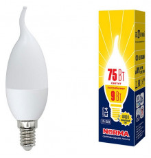 Лампа светодиодная (UL-00003809) Volpe E14 9W 3000K матовая LED-CW37-9W/WW/E14/FR/NR