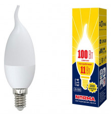 Лампа светодиодная (UL-00003817) Volpe E14 11W 3000K матовая LED-CW37-11W/WW/E14/FR/NR