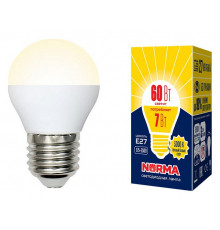 Лампа светодиодная (UL-00003823) Volpe E27 7W 3000K матовая LED-G45-7W/WW/E27/FR/NR