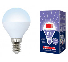 Лампа светодиодная (UL-00003830) Volpe E14 11W 6500K матовая LED-G45-11W/DW/E14/FR/NR