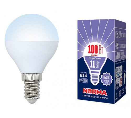Лампа светодиодная (UL-00003830) Volpe E14 11W 6500K матовая LED-G45-11W/DW/E14/FR/NR Лампа светодиодная (UL-00003830) Volpe E14 11W 6500K матовая LED-G45-11W/DW/E14/FR/NR