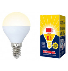 Лампа светодиодная (UL-00003832) Volpe E14 11W 3000K матовая LED-G45-11W/WW/E14/FR/NR