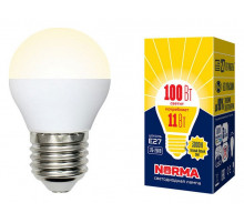 Лампа светодиодная (UL-00003835) Volpe E27 11W 3000K матовая LED-G45-11W/WW/E27/FR/NR