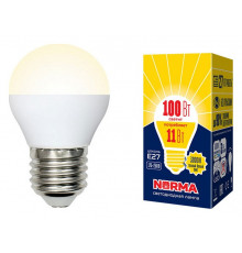 Лампа светодиодная (UL-00003835) Volpe E27 11W 3000K матовая LED-G45-11W/WW/E27/FR/NR