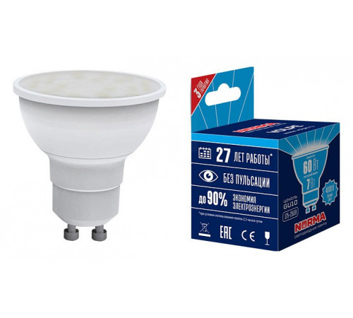 Лампа светодиодная (UL-00003836) Volpe GU10 7W 4000K матовая LED-JCDR-7W/NW/GU10/NR Лампа светодиодная (UL-00003836) Volpe GU10 7W 4000K матовая LED-JCDR-7W/NW/GU10/NR