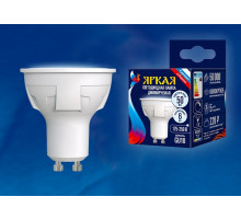 Лампа светодиодная диммируемая (UL-00003988) Uniel GU10 6W 4000K матовая LED-JCDR 6W/NW/GU10/FR/DIM PLP01WH