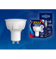 Лампа светодиодная диммируемая (UL-00003988) Uniel GU10 6W 4000K матовая LED-JCDR 6W/NW/GU10/FR/DIM PLP01WH