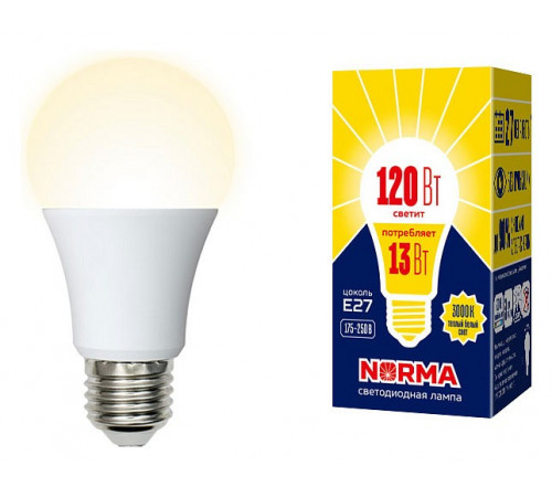 Лампа светодиодная (UL-00004024) Volpe E27 13W 3000K матовая LED-A60-13W/WW/E27/FR/NR Лампа светодиодная (UL-00004024) Volpe E27 13W 3000K матовая LED-A60-13W/WW/E27/FR/NR