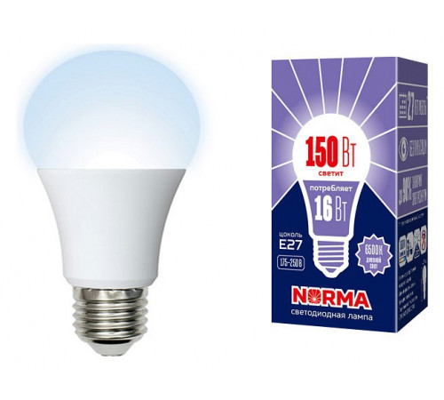 Лампа светодиодная (UL-00004025) Volpe E27 16W 6500K матовая LED-A60-16W/DW/E27/FR/NR Лампа светодиодная (UL-00004025) Volpe E27 16W 6500K матовая LED-A60-16W/DW/E27/FR/NR