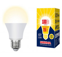 Лампа светодиодная (UL-00004030) Volpe E27 20W 3000K матовая LED-A65-20W/WW/E27/FR/NR