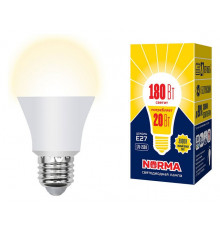Лампа светодиодная (UL-00004030) Volpe E27 20W 3000K матовая LED-A65-20W/WW/E27/FR/NR