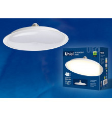 Лампа светодиодная (UL-00004573) Uniel E27 40W 3000K матовая LED-U220-40W/3000K/E27/FR PLU01WH