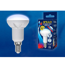 Лампа светодиодная диммируемая (UL-00004709) Uniel E14 7W 4000K матовая LED-R50 7W/4000K/E14/FR/DIM PLP01WH