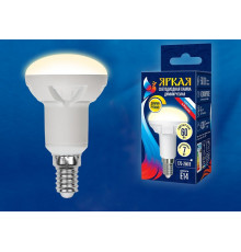 Лампа светодиодная диммируемая (UL-00004710) Uniel E14 7W 3000K матовая LED-R50 7W/3000K/E14/FR/DIM PLP01WH